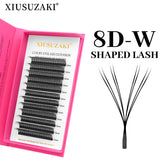 XIUSUZAKI 8D W-Shaped Eyelashes Extensions 2-4D Tip C/D Curl High Quality Idividual WLash
